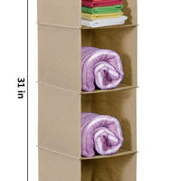 Cloth Organizer - Hanging 4 Shelves Wardrobe Organizer